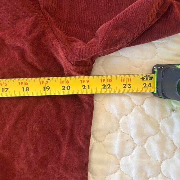 Julian & Marc Women’s Burgundy Corduroy Button-Up Shirt w/ Collar Size L - Picture 4 of 6